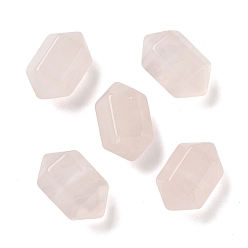 Розовый Кварц Бусины-пули из натурального розового кварца с двумя концами, заостренные, гранёные, 16~17x10~11x9~9.5 мм, отверстие : 1~1.5 мм