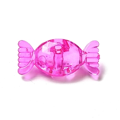 Фуксин Прозрачные акриловые бусины, конфеты, фуксиново-красные, 13x28x10 мм, отверстие : 3 мм, Около 360 шт / 500 г