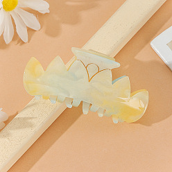 Champagne Yellow Acrylic Large Claw Hair Clips, for Girls Women Thick Hair, Champagne Yellow, 90mm