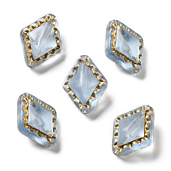 Светлый Стально-синий Прозрачные акриловые бусины, ромб, светло-стальной синий, 18x14x8.5 мм, отверстие : 1.5 мм, о: 530 шт / 500 г