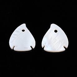 Freshwater Shell Natural Freshwater Shell Charms, Fish Shape, 15x13x1~2mm, Hole: 0.5mm