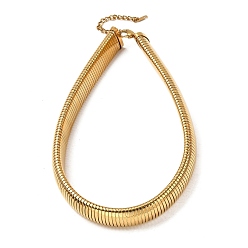 Золотой Ионное покрытие (IP) 304 плоские ожерелья-змейки из нержавеющей стали для женщин, золотые, 18.11 дюйм (46 см), 20 мм