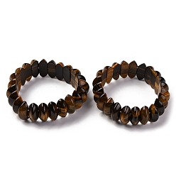Тигровый глаз Биконус натуральный тигровый глаз бусины эластичные браслеты для женщин мужчин, внутренний диаметр: 2-1/4~ 2-1/2 дюйм (5.75~6.45 см)