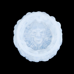 White DIY Silicone Skull Ashtray Molds, Resin Casting Molds, for UV Resin, Epoxy Resin Craft Making, White, 135x52mm, Inner Diameter: 80mm