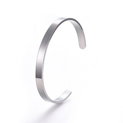 Нержавеющая Сталь Цвет Устойчивые к потускнению 304 браслеты-манжеты из нержавеющей стали, браслет с выгравированным именем, цвет нержавеющей стали, внутренний диаметр: 50x63 мм, ширина: 6 мм