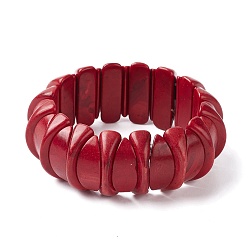 (123L) Белый крем непрозрачный блеск Окрашенные бирюзовые бирюзовые эластичные браслеты, плитка браслет, огнеупорный кирпич, 1-1/8 дюйм (2.8 см), внутренний диаметр: 2-3/8 дюйм (6 см)