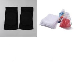 Черный 1пара наколенников для занятий йогой из поликоттона, резины и фибры, с 1 подарочными пакетами из органзы, чёрные, 225x130x15 мм