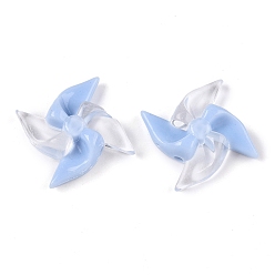 Светло-Голубой Непрозрачные акриловые бусины, вентилятор, Небесно-голубой, 29.7x29.5x7.8 мм, отверстие : 2.5 мм, 250 шт / 500 г