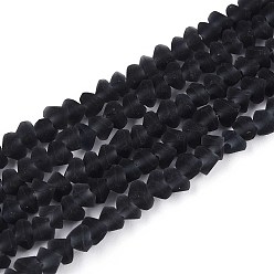 Прусский Синий Матовые прозрачные стеклянные бусины, треугольные, берлинская лазурь, 3~3.5x4~4.5x4~4.5 мм, отверстие : 0.8 мм, около 121~131 шт / нитка, 14.37~15.35 дюйм (36.5~39 см)