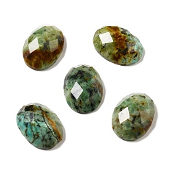 African Turquoise(Jasper) Natural African Turquoise(Jasper) Cabochons, Faceted, Oval, 18x13x6mm