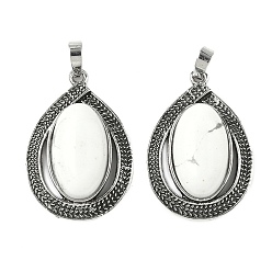 Говлит Природные подвески Говлит, подвески из сплава, без свинца и без кадмия, старинное серебро и платина, 30x20.5x7 мм, отверстие : 7x4 мм