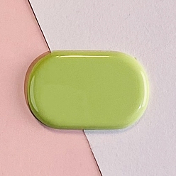 Green Yellow Plastic Snap Hair Clip Finding, Oval, Green Yellow, 43x28mm