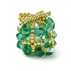 Зеленый лайм Рождественские бусины бисерные подвески, подвески для подарочных коробок, зеленый лайм, 22x16x16 мм
