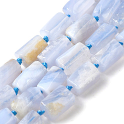 Синий Кружевый Агат Натуральный голубой кружевной агат бисер нитей, класс А, колонка, 8~12x7~9x4~8 мм, отверстие : 1.5 мм, около 35 шт / нитка, 16.5 дюйм (42 см)