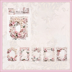 Pink 10 шт. полые бумажные подушечки для альбомов, для альбома для вырезок diy, поздравительная открытка, справочная бумага, Прямоугольник с цветком, розовые, 103x135 мм