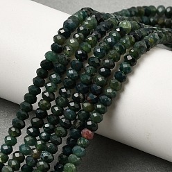 Натуральный Агат Природный агат бисер нитей, граненые, рондель, 4~4.5x3 мм, отверстие : 1 мм, около 150 шт / нитка, 15.1 дюйм ~ 15.3 дюйм (38.5~39 см)