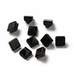 Obsidian Natural Obsidian Beads, Faceted Pyramid Bead, 9x10x10mm, Hole: 1.2mm