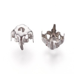 Stainless Steel Color Stainless Steel Sew on Prong Settings, Claw Settings for SS28 Diamond Shape Rhinestone, Stainless Steel Color, Tray: 5mm, 5.5x5.5mm