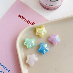 Mixed Color Opaque Acrylic Bead, Star, Mixed Color, 18.6x20x11mm, Hole: 3mm