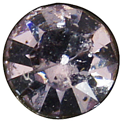 Violet Séparateurs perles en verre avec strass en laiton, Grade a, rondelle, couleur argent plaqué, violette, 10x4.2mm, Trou: 5.2~5.7mm