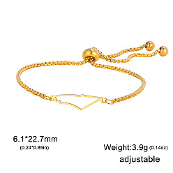 Золотой 304 браслеты из нержавеющей стали, браслеты-цепочки для женщин, гора, золотые, 5-7/8 дюйм (15 см) ~ 9-7/8 дюйм (25 см)