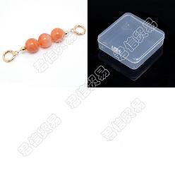 Orange ABS Pearl Beads Bag Extender Chains, with Light Gold Alloy Clasp, Orange, 165mm, 3pcs/box