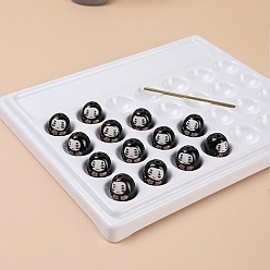 Черный Фарфоровые бусины ручной работы, яркие остекление, овальные, дхарма, чёрные, 16x15 мм