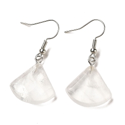 Хрусталь Серьги с подвесками из натурального кварца и кристаллами веера, платиновые латунные серьги, 39x20 мм