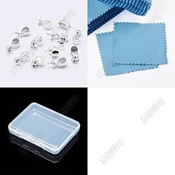 Серебро 12шт. 925 серебряные подвески в виде чашечки с жемчужной ушком, за половину пробурено бисера, с печатью 925, 1 с тканью для полировки ПК, серебряные, 6x3 мм, отверстие : 3x4 мм, штифты : 0.7 мм