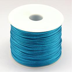 Dodger Blue Nylon Thread, Rattail Satin Cord, Dodger Blue, 1.5mm, about 100yards/roll(300 feet/roll)