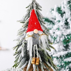 Red Cloth Sequins Gnome Pendant Decorations, Christmas Tree Hanging Decorations, Red, 200x80mm