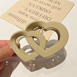 Темный Хаки Пластиковые зажимы когтя волос, аксессуары для волос для женщин и девочек, сердце, Темный хаки, 90 мм