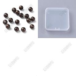 Red Copper 600Pcs Brass Smooth Round Beads, Seamed Spacer Beads, Red Copper, 4mm, Hole: 1mm.