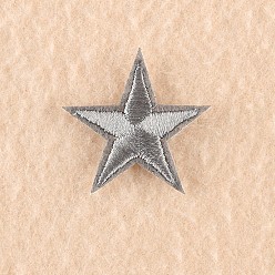Dark Gray Computerized Embroidery Cloth Iron on/Sew on Patches, Costume Accessories, Appliques, Star, Dark Gray, 3x3cm