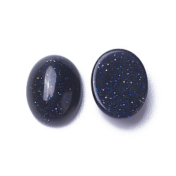 Blue Goldstone Synthetic Blue Goldstone Cabochons, Oval, 9x7x3.5~4mm