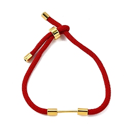 (123L) Белый крем непрозрачный блеск Плетеный браслет из нейлонового шнура, с латунной фурнитурой , реальный 18 k позолоченный, огнеупорный кирпич, 9-1/2 дюйм (24 см), ссылка: 24x4 mm