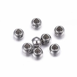 Stainless Steel Color 202 Stainless Steel Beads, Rondelle, Stainless Steel Color, 2.5x1.8mm, Hole: 1.2mm
