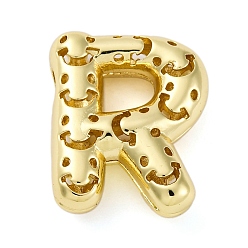 Letter R Латунные подвески, стойки покрытие, долговечный, без кадмия и без свинца, подвески с полыми буквами, Буква R, 23x19x7 мм, отверстие : 4.7x3 мм
