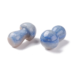 Синий Авантюрин Натуральный голубой авантюрин камень гуаша, инструмент для массажа со скребком гуа ша, для спа расслабляющий медитационный массаж, грибовидный, 36.5~37.5x21.5~22.5 мм
