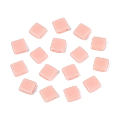 Розовый Непрозрачные акриловые слайды, квадратный, туманная роза, 5.2x5.2x2 мм, отверстие : 0.8 мм