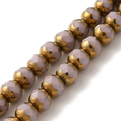 Thistle Opaque Solid Color Glass Beads Strands, Faceted, Round, Thistle, 8mm, Hole: 1mm, about 40pcs/strand, 11.42 inch(29cm)