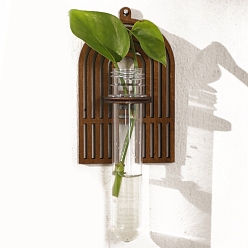 Letter A Plant Propagation Station with Wood Stand, Plant Terrarium for Hydroponics Home Hanging Decor, Letter A, 180x180x30mm