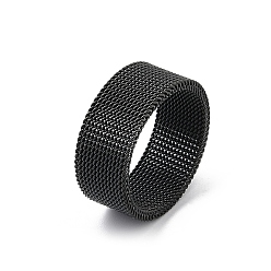 Черный 201 палец кольца из нержавеющей стали, широкое кольцо для унисекс, чёрные, 10 мм, размер США 12 3/4 (22 мм)