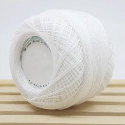Floral White 45g Cotton Size 8 Crochet Threads, Embroidery Floss, Yarn for Lace Hand Knitting, Floral White, 1mm