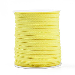 Yellow Soft Nylon Cord, Flat, Yellow, 5x3mm, about 21.87 yards(20m)/roll