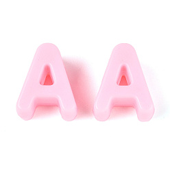Бледно-Розовый Непрозрачный акрил европейского бисера, бусины с большим отверстием, буква a, розовый жемчуг, 21x17.5x13.8 мм, отверстие : 6 мм, 196 шт / 500 г