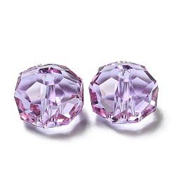 Violet Transparent Glass Beads, Faceted, Rondelle, Violet, 8x5mm, Hole: 1.2mm