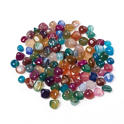Natural Agate Natural Agate Beads, No Hole/Undrilled, Tumbled Stone, Vase Filler Gems, Dyed & Heated, Nuggets, 6~13mm, about 610pcs/1000g