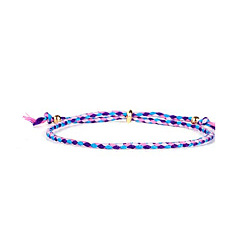 24 Adjustable Colorful Beaded Friendship Bracelet with Braided Pull Cord - Handmade