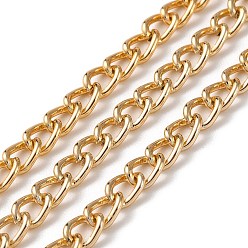 Golden Oxidation Aluminum Curb Chains, Unwelded, with Spool, Golden, 6.5x4.5x1mm, about 328.08 Feet(100m)/Roll